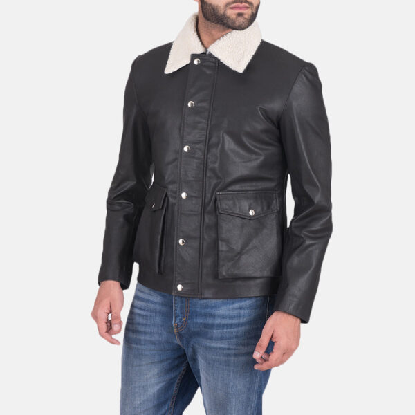 Snow Cole Black Leather Jacket - Image 6