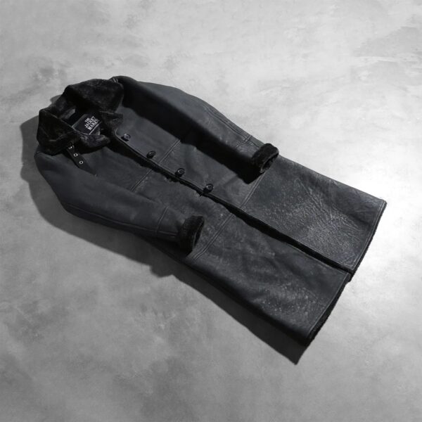 Alina Shearling Black Leather Coat - Image 7