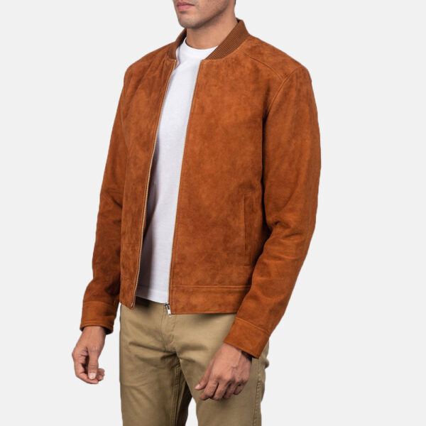 Blain Brown Suede Bomber Jacket - Image 2