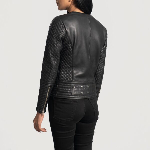 Celeste Studded Black Leather Jacket - Image 5