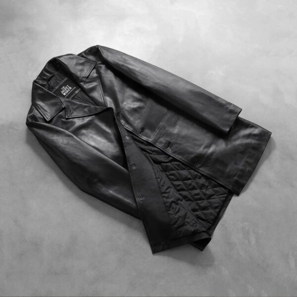 Classmith Black Leather Coat - Image 8