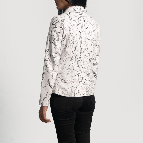 Donna Blake White Leather Blazer - Image 5