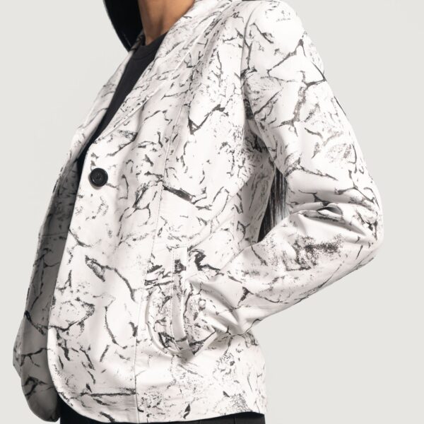 Donna Blake White Leather Blazer - Image 6