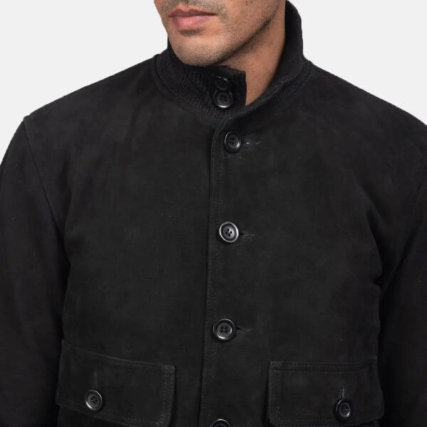Eaton Black Suede Bomber Jacket - Image 5