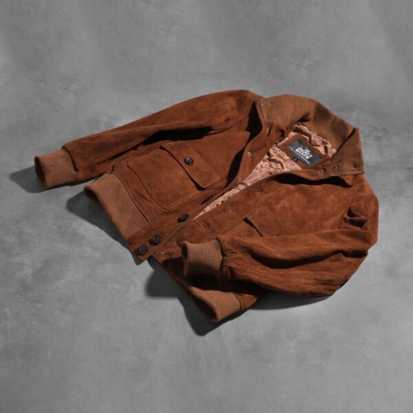 Eaton Brown Suede Bomber Jacket - Image 8