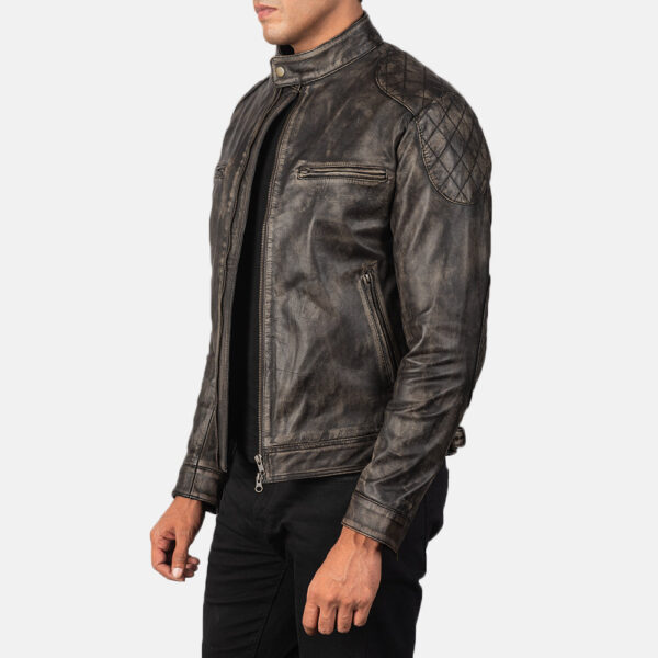 Gatsby Distressed Brown Leather Jacket - Image 2