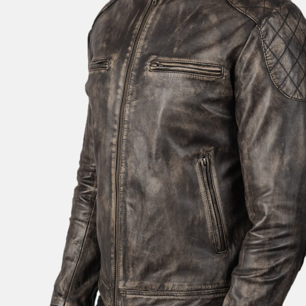 Gatsby Distressed Brown Leather Jacket - Image 6