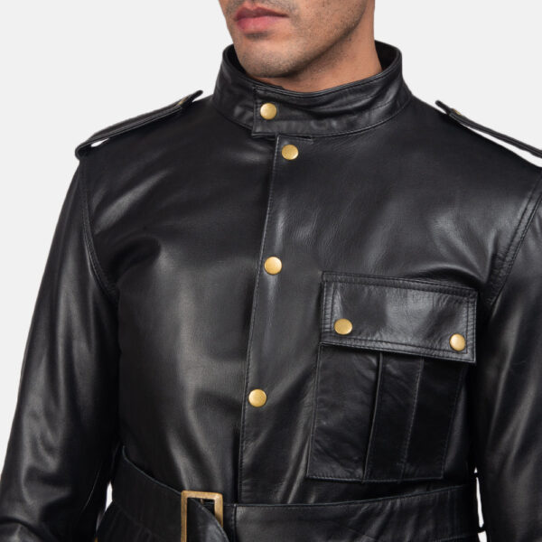 Germain Black Leather Jacket - Image 5