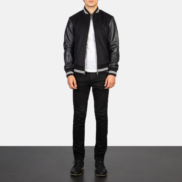 Harrison Black Hybrid Varsity Jacket - Image 4