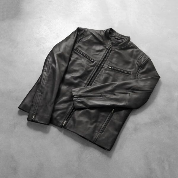 Ionic Black Leather Jacket - Image 7