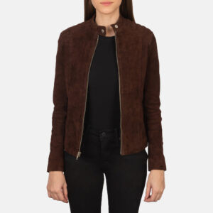 Kelsee Mocha Suede Biker Jacket