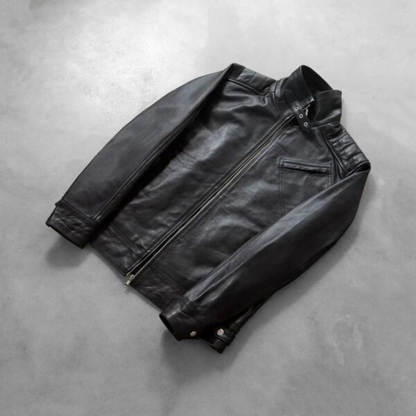 Legacy Black Leather Biker Jacket - Image 7