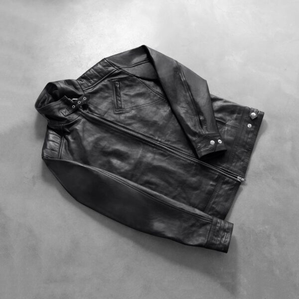 Legacy Black Leather Biker Jacket - Image 8