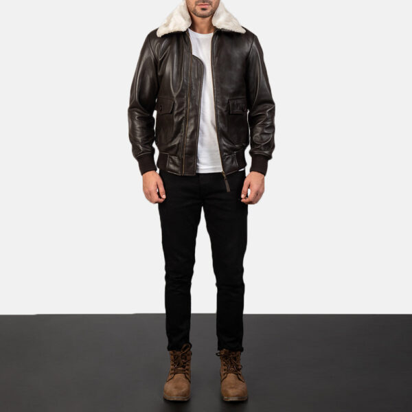 Airin G-1 Brown Leather Bomber Jacket - Image 3