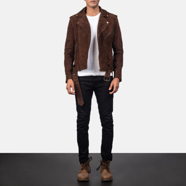 Allaric Alley Mocha Suede Biker Jacket - Image 4