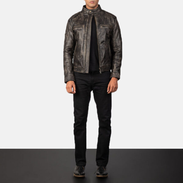 Gatsby Distressed Brown Leather Jacket - Image 4