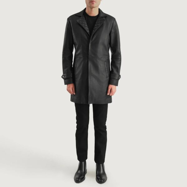 Infinity Black Leather Coat - Image 3