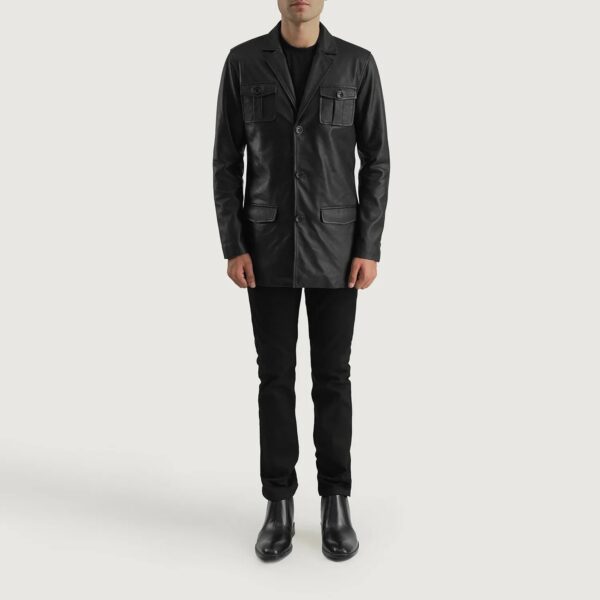 Ray Cutler Black Leather Blazer - Image 3