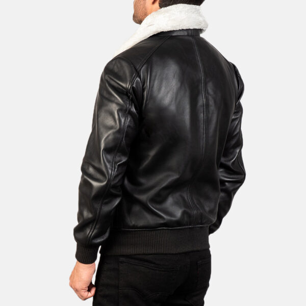 Airin G-1 Black & White Leather Bomber Jacket - Image 5
