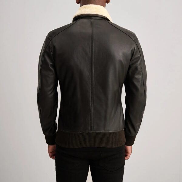 Airin G-1 Brown & Cream Leather Bomber Jacket - Image 5