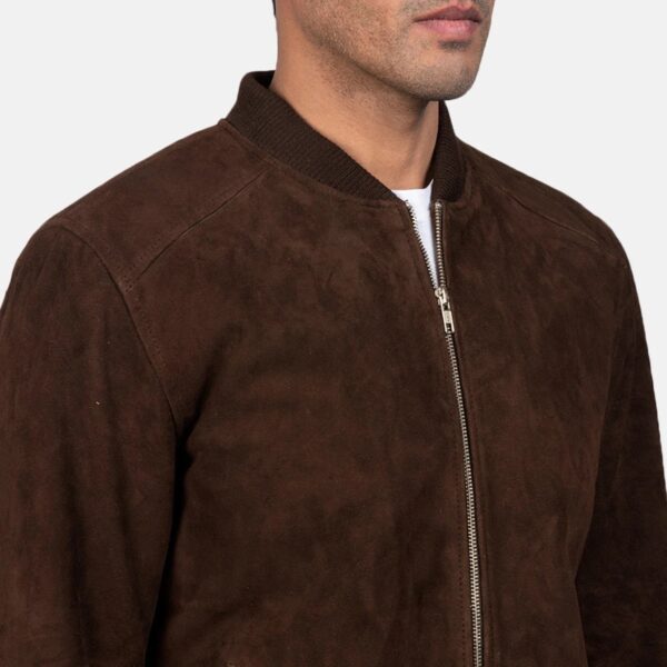 Blain Mocha Suede Bomber Jacket - Image 6