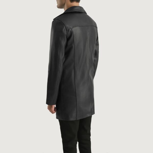 Brawnton Black Leather Coat - Image 5