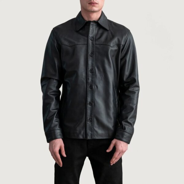 Bronco Black Leather Shirt - Image 3