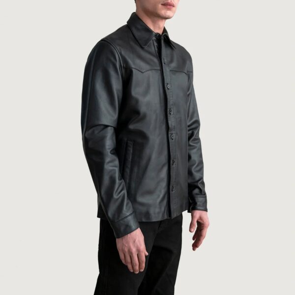 Bronco Black Leather Shirt - Image 2