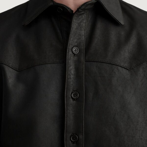 Bronco Tumbled Brown Leather Shirt - Image 5
