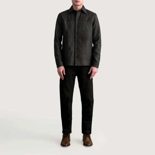 Bronco Tumbled Brown Leather Shirt - Image 4