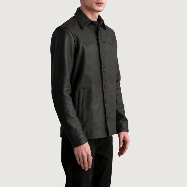 Bronco Tumbled Brown Leather Shirt - Image 2