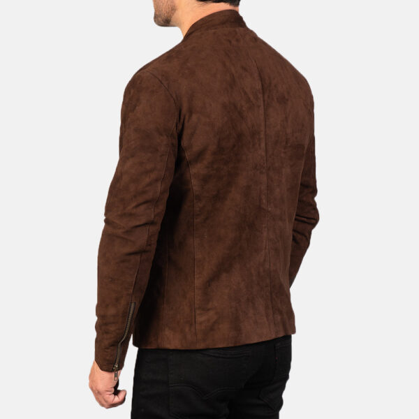 Charcoal Mocha Suede Biker Jacket - Image 5