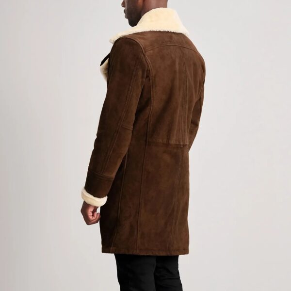 Charles Brown Suede Leather Shearling Double-Breasted Coat - Image 5