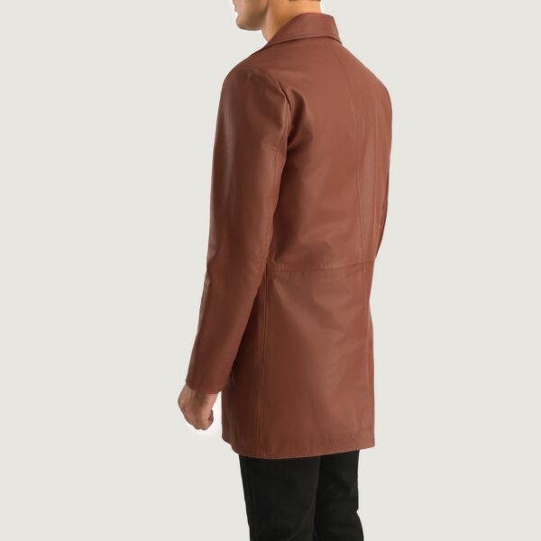 Classmith Brown Leather Coat - Image 5