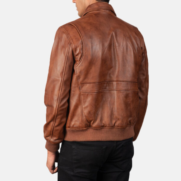 Coffmen Brown A2 Leather Bomber Jacket - Image 5