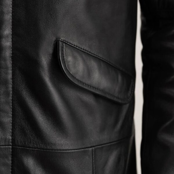 Delvin Black Leather Parka - Image 6