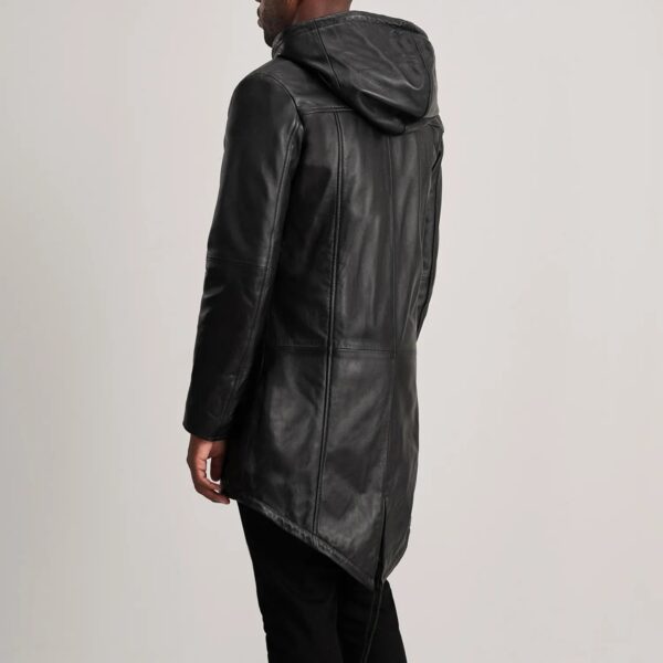 Delvin Black Leather Parka - Image 5