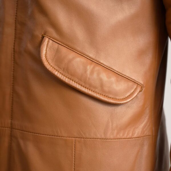 Delvin Tan Leather Parka - Image 6