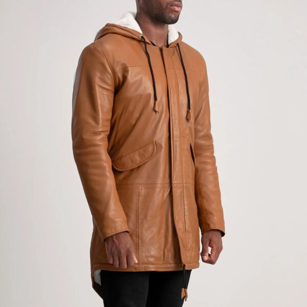 Delvin Tan Leather Parka - Image 2