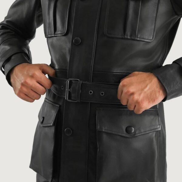 Dolf Black Leather Jacket - Image 6