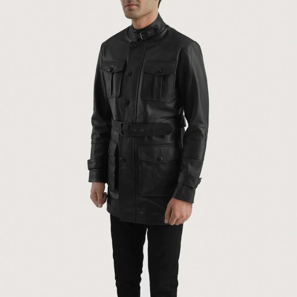 Dolf Black Leather Jacket - Image 2