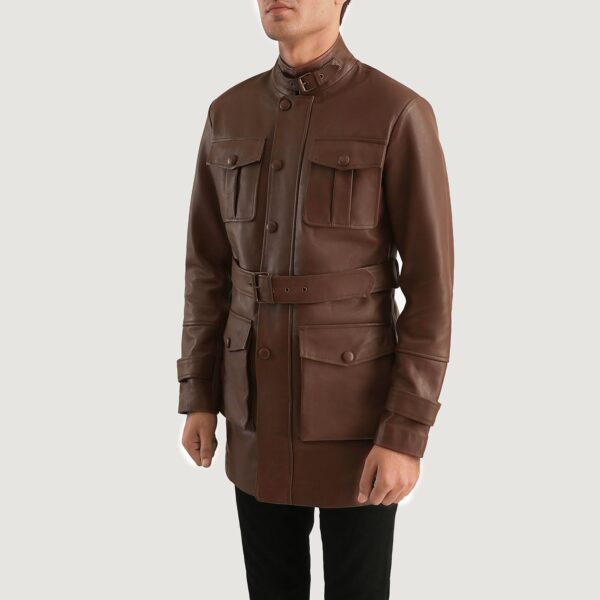 Dolf Brown Leather Jacket - Image 2