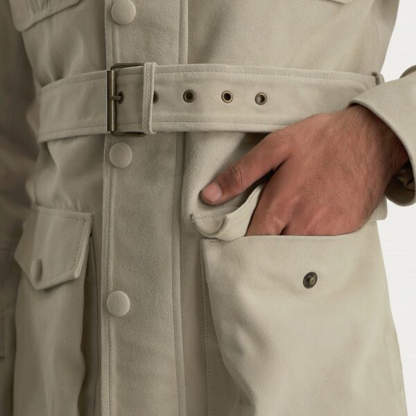 Dolf Off-White Suede Jacket - Image 4