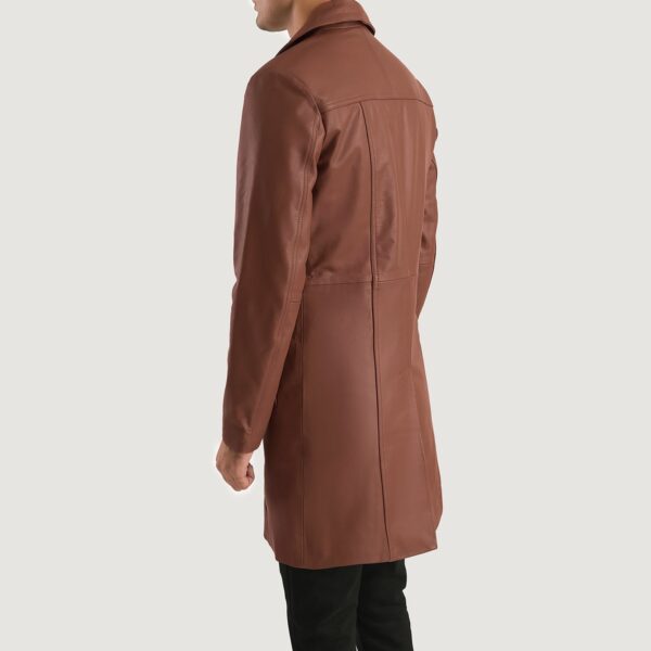 Don Long Brown Leather Coat - Image 5