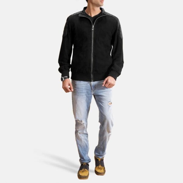 Ethan Hybrid Suede Bomber Jacket - Image 3