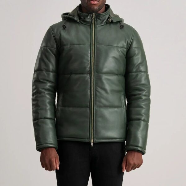 Gordon Green Hooded Leather Puffer Jacket - Image 4