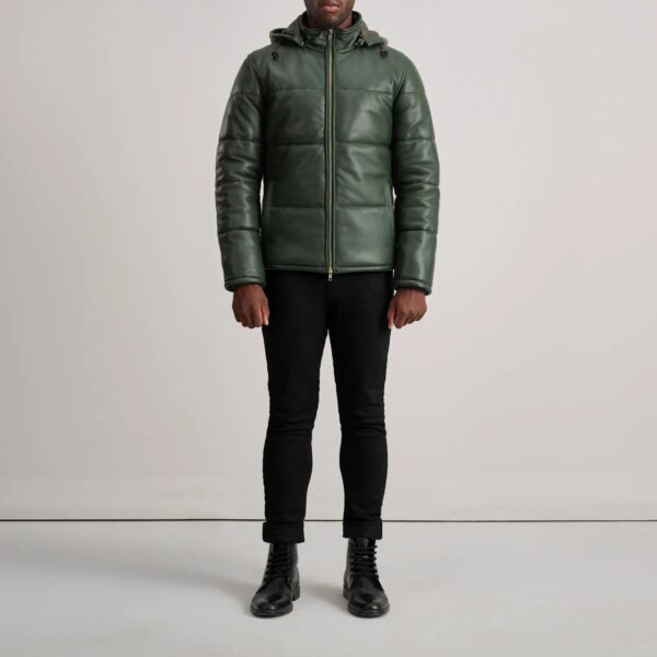 Gordon Green Hooded Leather Puffer Jacket - Image 3