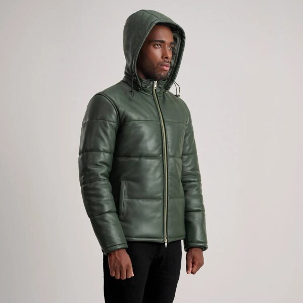 Gordon Green Hooded Leather Puffer Jacket - Image 2