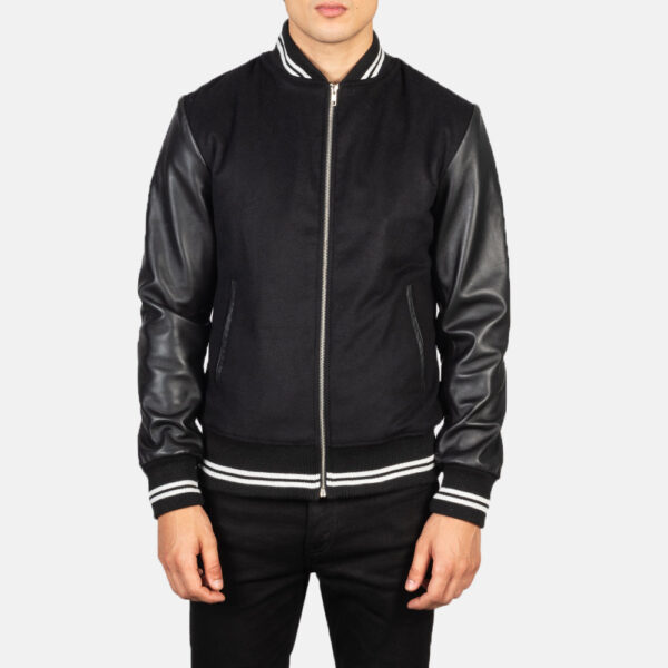 Harrison Black Hybrid Varsity Jacket - Image 3