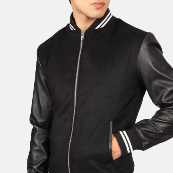 Harrison Black Hybrid Varsity Jacket - Image 6